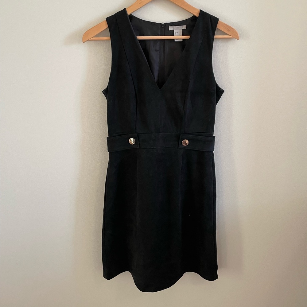 H&M Vegan Suede sleeveless V-neck dress, size 4